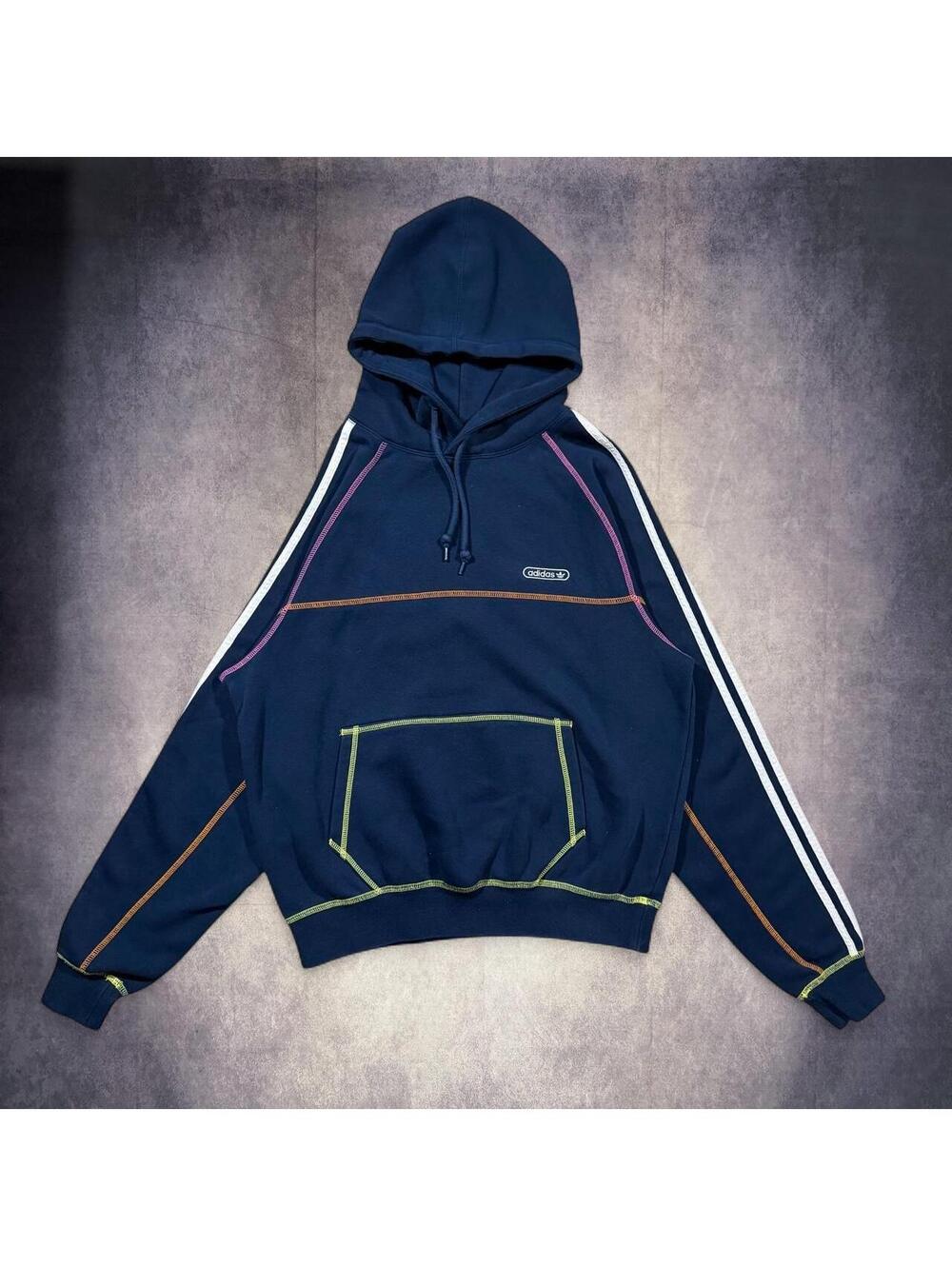 Rare Adidas Contrast Stitch Pullover Hoodie